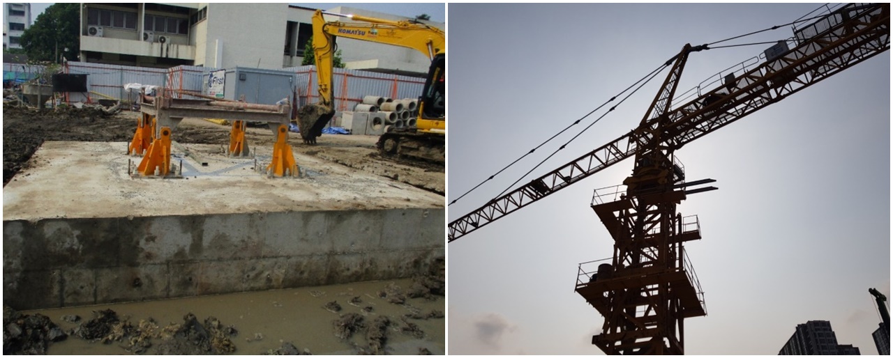 งานเตรียมขุดดินฐาน Tower Crane 