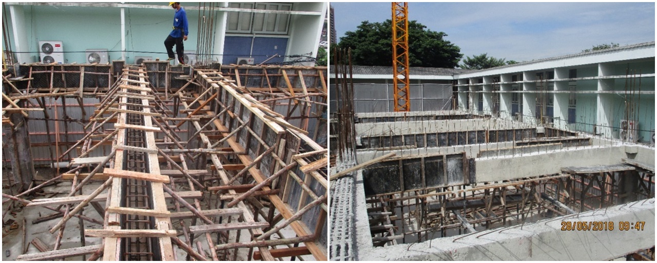 งานวางแบบ+ผูกเหล็กคานชั้น 2 แล้วเสร็จ 200 เมตร 